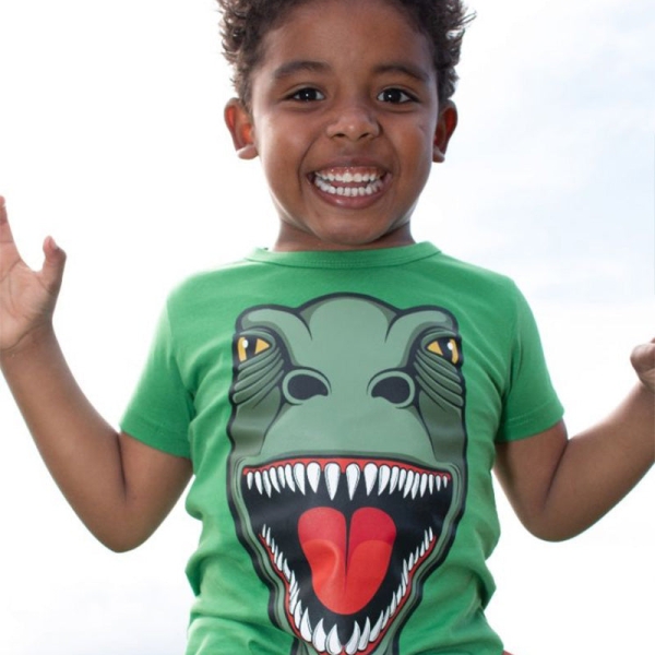 DYR Cph by Danefae Kids T-Rex Dinosaur T-Shirt - Plant Green