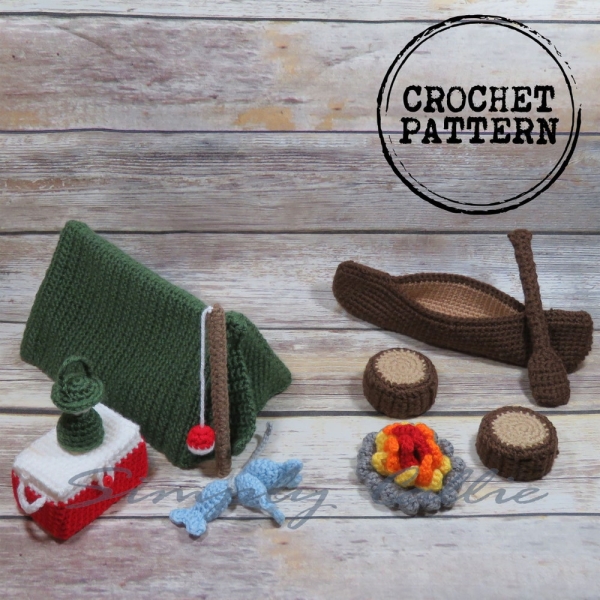 Critter Hollow Camping Adventure | Camping Crochet Pattern | Tent | Canoe | Fishing | Campfire | Accessories