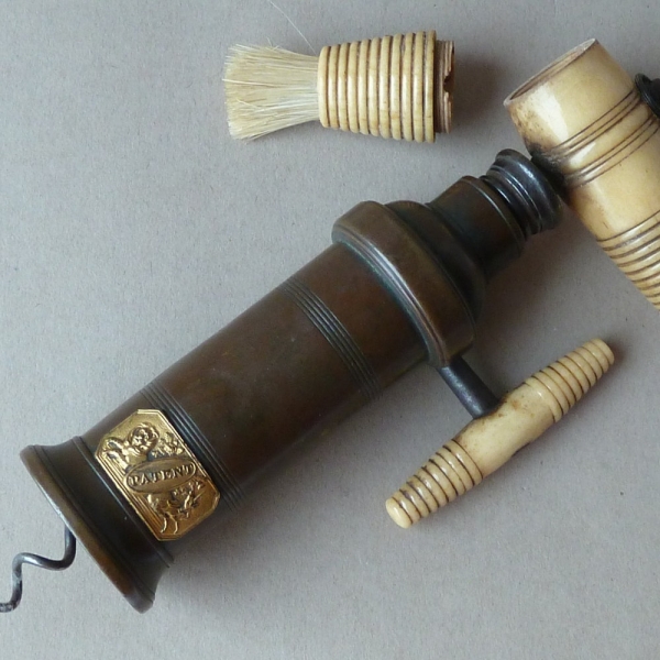 English Thomason Patent Kings Corkscrew London Wide Rack Bronze Bone Brush Antique