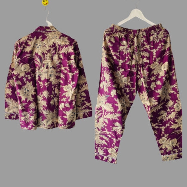 Hand Block Print Women's Pyjamas/ Cotton Pyjamas Set / Indian Floral Pajamas / Gift For Her