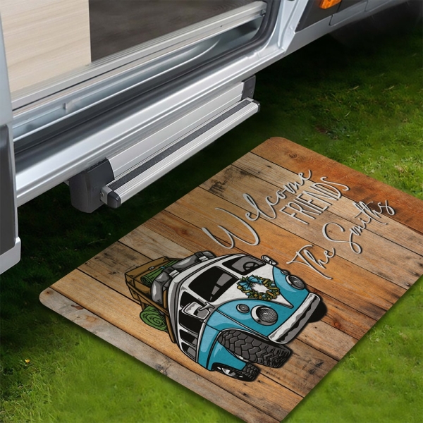 Welcome Friends Camper Doormat Camping Mat Camper Family Name Camping Gift Accessories Camping Decor Personalized Custom Funny Doormat CM010