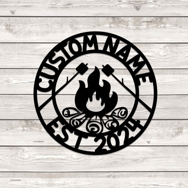 Custom Metal Campfire Sign, Firepit Sign Personalized Cabin Sign, Camp Decor, Camping Sign Outdoor Life Lovers Gift, Camp Sign, Yard Sign