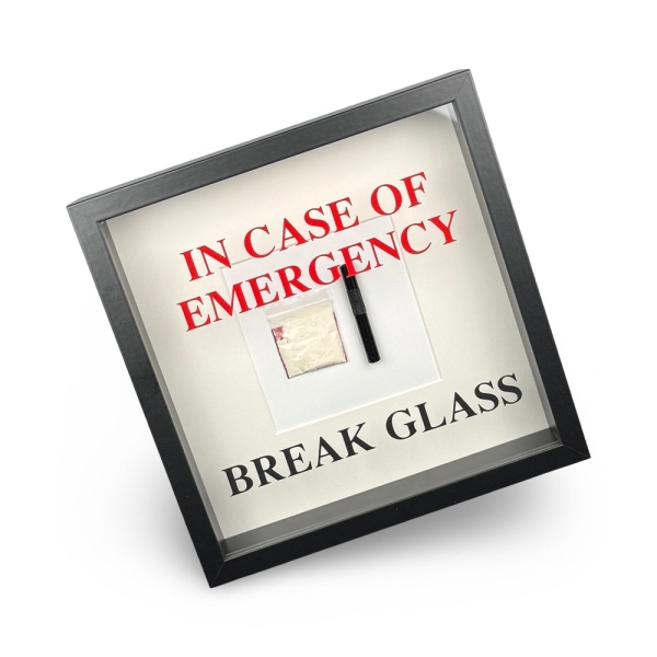 Wall mural / picture "In Emergency Break Glass - Cocaine" in black wall decoration fun fun gift black active
