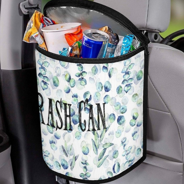 Car Trash Bin, Portable Floral Car Waste Organizer for Thoughtful Camping Gift