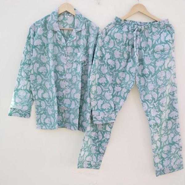Women's PJ Set, Cotton Pajamas, Ladies Pajamas, Women's Pajamas, Gift for her, Mother's Day Gift, Block Print PJ Set, Summer PJs