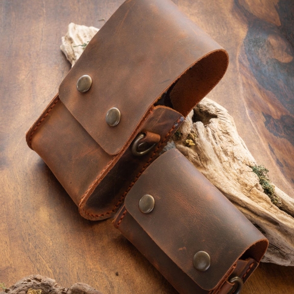 Leather Camping Kitchen Set Oil and Spice Bag Durable Kitchen and Camping Accessory Bushcraft Gear Camping Utensils