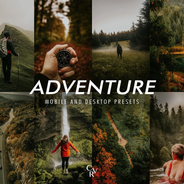 20 Adventure Lightroom Presets. Desktop And Mobile. 20 Different Presets. Nature, Wild, Green, Forest, Landscape, Photography Filter