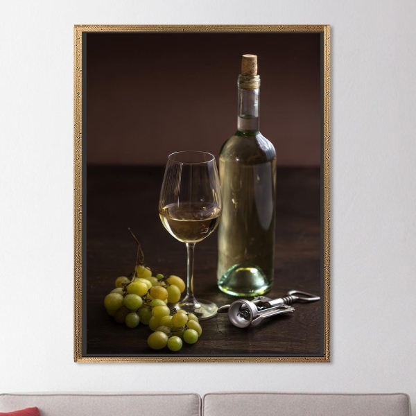 Corkscrew Art, Bridesmaid Gift, Grapes Artwork, Modern Canvas Gift, Wine And Grapes On The Table Printed, Bohemian Wall Art,