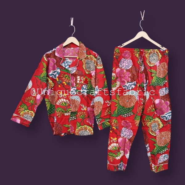 Beautiful Red Fruit Print Soft And Comfy PJ Set, Pajama Set for Women's, Summer Sleepwear, Bridesmaid Pajamas, Lounge Set, Gift for Her
