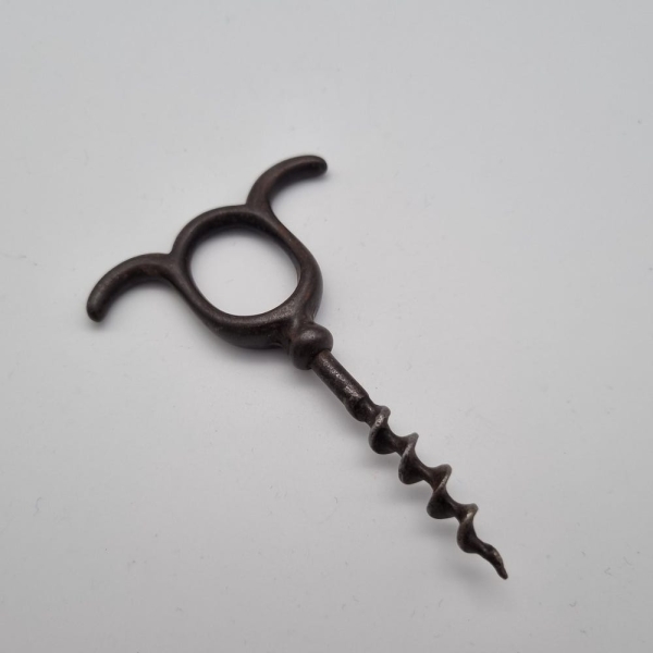 Antique Corkscrew / 3 Finger Pull Cast Iron Bottle Opener