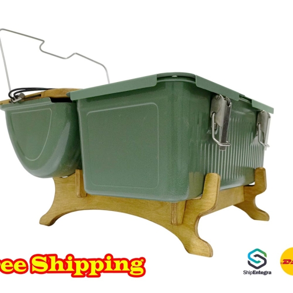 Stanley Lunch Box Stand Table 10 qt 9,4 L Compatible Protective Wooden Table No more scratches and bumps