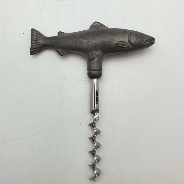 Vintage Swedish Corkscrew, Salmon Handle, Barware, 1960s Wine Opener
