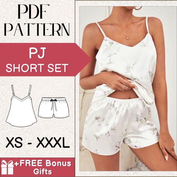 Women Sewing Patterns Pajama, Pajama Pants Sewing Pattern, Pajama Pattern, Sewing Patterns Women, Nightwear Sewing Pattern for Women PDF
