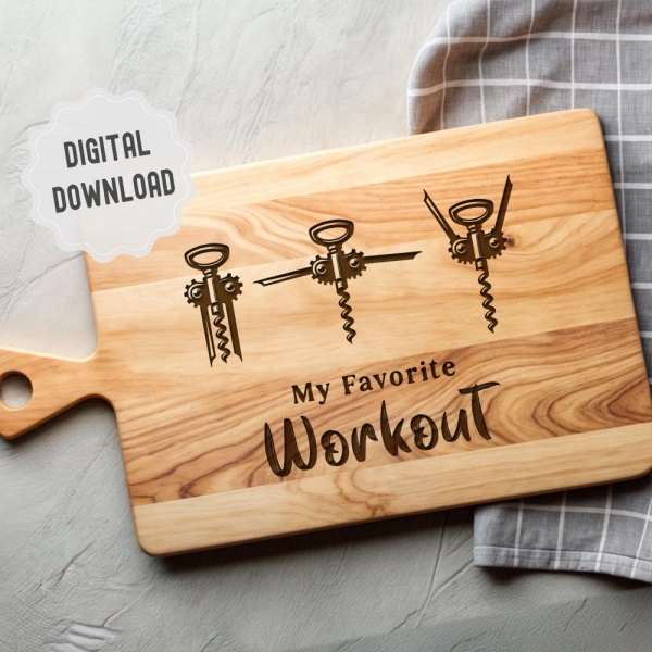 Funny Corkscrew Svg, Wine Svg, Charcuterie Board SVG, Cutting Board SVG, Laser Engraving File, Friends and Family Gathering, Digital Files