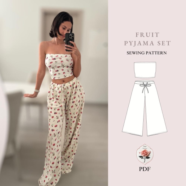 Womens Pajama Pattern | PDF Sewing Pattern | Easy Sewing Pattern | Womens Pants Pattern | Y2K Sewing Pattern | INSTANT DOWNLOAD
