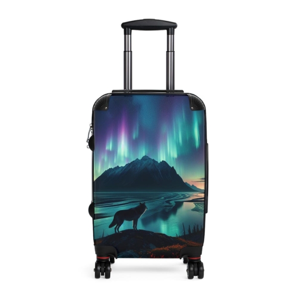 Aurora Wolf Suitcase - Stylish Travel Luggage for Adventure Lovers, Carry-On Bag, Unique Gifts for Travelers, Wanderlust