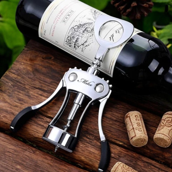 Personalized WING CORKSCREW Wine Bottle Opener Custom Engraved Housewarming Mothers Day Gift for Her Him Dad Boyfriend Men Women Mom Wedding