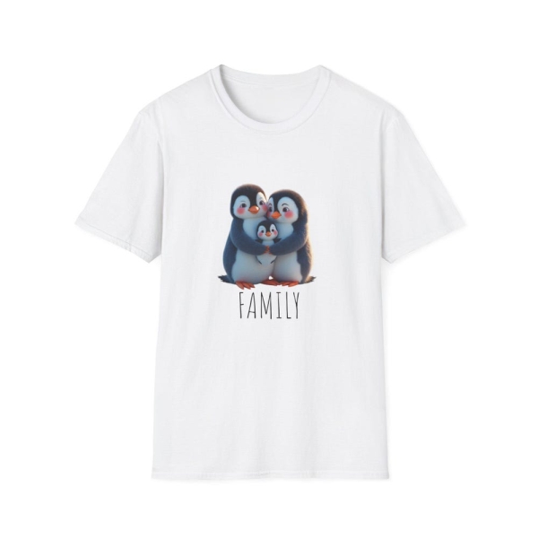 Penguen, Family Themed Unisex Softstyle T-Shirt, Cute Animal Tee, Gift for Family, Birthday Shirt, Matching Family Outfits, Casual Wear