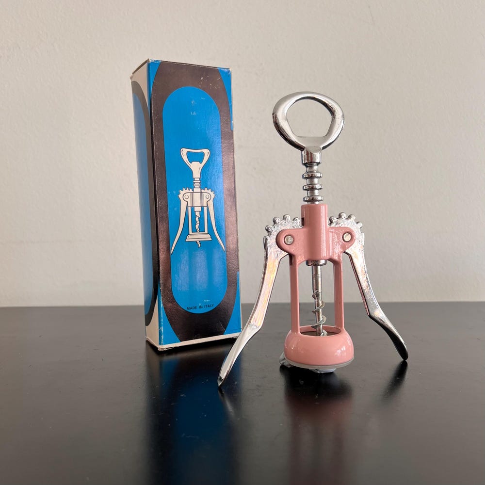 Vintage,Italian Lever Corkscrew,Bottle Opener,Barware,Corkscrew,Retro Gift,Retro Barware,Made In Italy,Boxed Corkscrew,Enamel Corkscrew