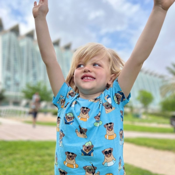 Villervalla Kids Pool Dogs T-Shirt - Aqua Blue