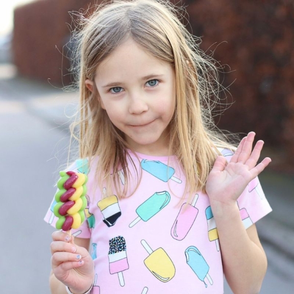 Villervalla Kids Ice Cream Popsicle T-Shirt - Bloom Pink