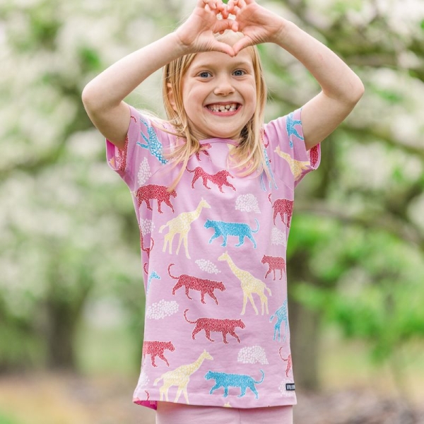 Villervalla Kids Savannah T-Shirt - Blossom Pink (Only 2 left! 1-2 & 3-4y)
