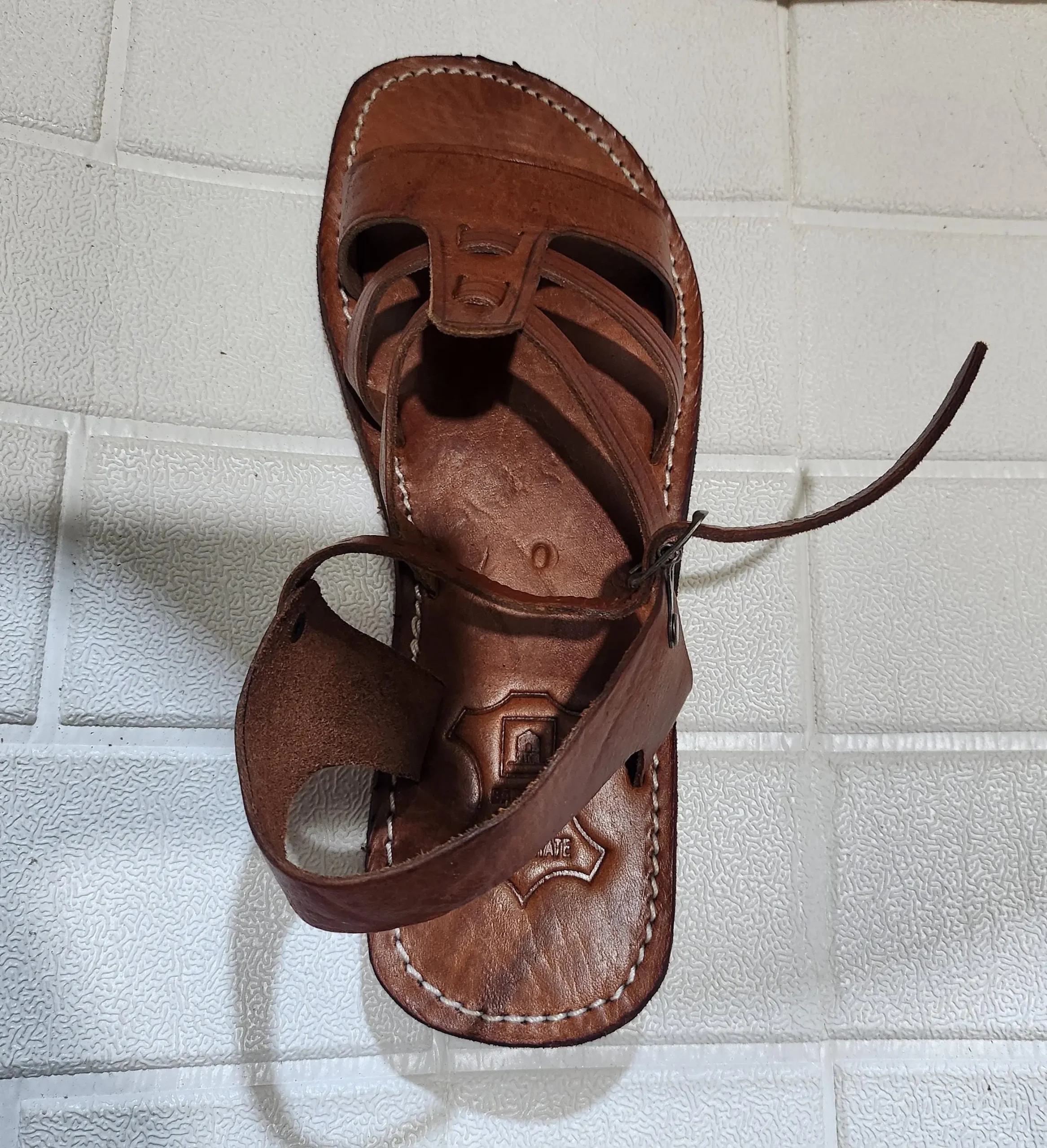 Women’s Brown Toe Loop Ankle Strap Sandals