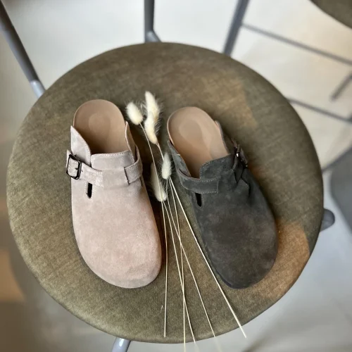 Moss Green Suede Mules: Women's Summer Sandals