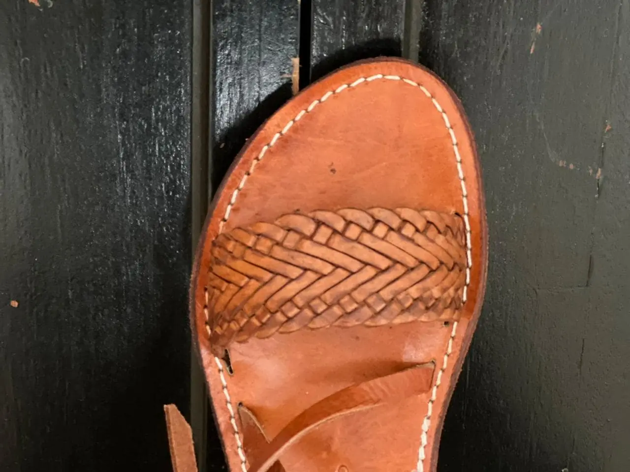 Women’s Brown Strappy Toe Loop Leather Sandals